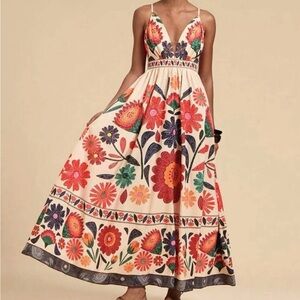 Elegant Floral Maxi Dress in Multicolor